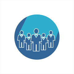 Business People Related. Vector Flat  Line Icons with long shadow. Business concept.