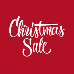Christmas Sale hand drawn lettering text design template. Creative typography for business, promotion and advertising. Vector illustration.