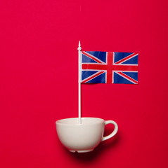 White cup and Great Britain flag