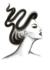Beautiful woman. Fashion illustration. 