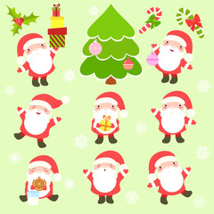 Collection of cute Santa Clauses