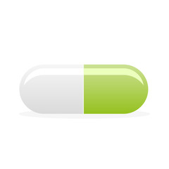 Flat capsule tablet or pill icon design isolated on the white background. Medicine and drugs illustration.