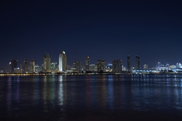 San Diego Skyline at dusk and during the golden hour