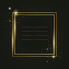 Thin golden frame with gold dust and lights effects.