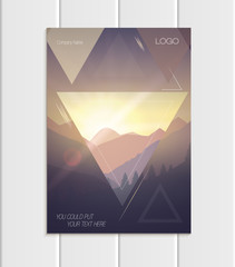 Vector brochure A5 or A4 format abstract uneven colorful shapes design element corporate style