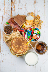 Selection of food that can cause diabetes