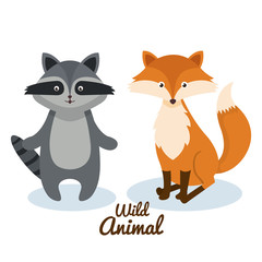woodland animals wild icon vector illustration design