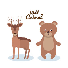 woodland animals wild icon vector illustration design