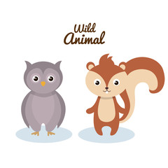 woodland animals wild icon vector illustration design