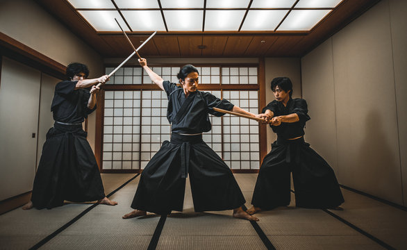 Samurai in a dojo