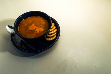 Vegetable Soup and Crackers