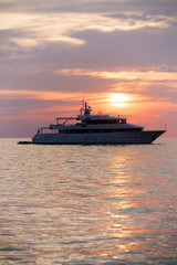 Fototapeta na wymiar Luxury Yacht Carribean Sunset