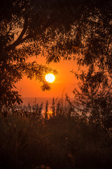 Sunset in late September, on the Volga river