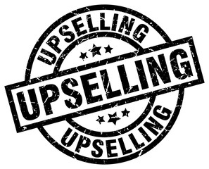 upselling round grunge black stamp