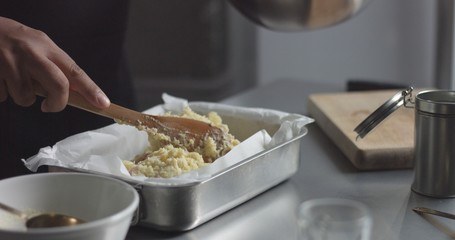 Cooking potato bread tortilla espanola