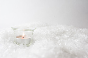 Candle in snow