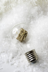 Christmas gift idea concept snow background