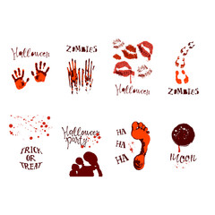 set of designs with halloween symbols