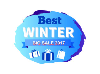 Best Big Winter Sale Icon Vector Illustration Gift