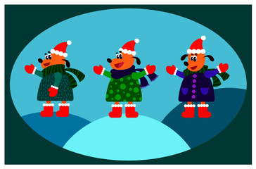  funny dog ​​card with the symbol of 2018