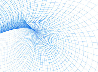 Fractal abstract background from graphic blue lines creating white squares