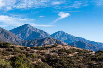 Fototapeta na wymiar View of California's San Gabriel Mountains.