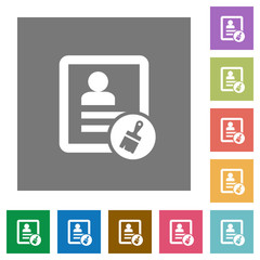 Paste contact square flat icons