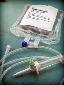  Vial With Midazolam Used For Euthanasia And Lethal Inyecion In A Hospital 