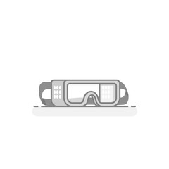 Scientific Safety Goggles -  Laboratory materials and tools icon 15. Flat design concept. Vector illustration.