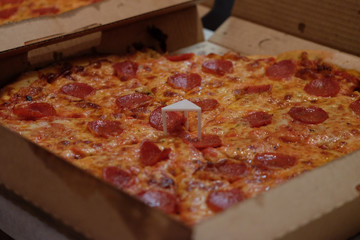 Hot fresh delicious pepperoni pizza delivery