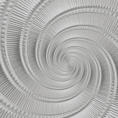 White stucco moulding plasterwork spiral abstract fractal pattern background. Plaster abstract spiral effect background White spiral abstract background Decorative stucco element concept fractal swirl