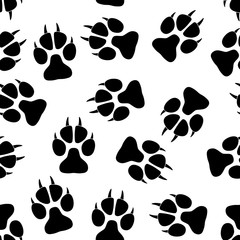 Paw seamless pattern