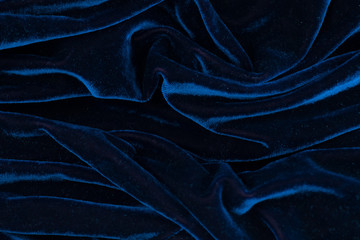 eleganter blauer Samt - Nahaufnahme - obrazy, fototapety, plakaty