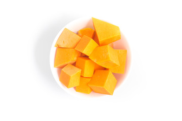 Diced Pumpkin in a bowl