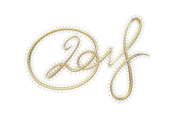 New 2018 year golden lettering number figures isolated on white background. 3D illustration