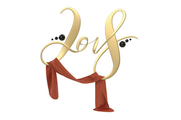 New 2018 year golden lettering number figures isolated on white background with garment cloth drape. 3D illustration