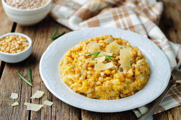 Roasted pumpkin and Pearl Barley Risotto