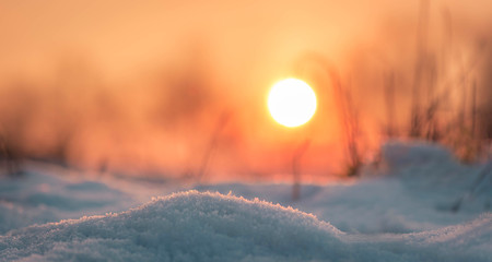 Winterlandschaft im Sonnenuntergang