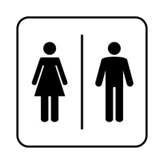 Toilet sign. WC  Men and women