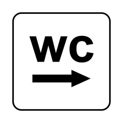 Toilet sign. WC