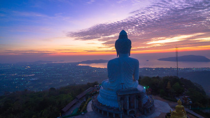 Stunning panoramic view of Phuket big Buddha in the morning.Phuket Big Buddha is one of the island most important and revered landmarks on the island. © Narong Niemhom