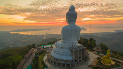 Stunning panoramic view of Phuket big Buddha in the morning.Phuket Big Buddha is one of the island most important and revered landmarks on the island. © Narong Niemhom
