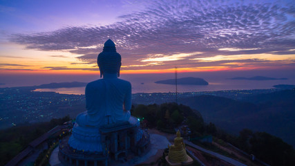 Stunning panoramic view of Phuket big Buddha in the morning.Phuket Big Buddha is one of the island most important and revered landmarks on the island. © Narong Niemhom
