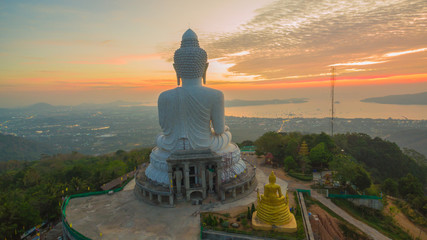 Stunning panoramic view of Phuket big Buddha in the morning.Phuket Big Buddha is one of the island most important and revered landmarks on the island. © Narong Niemhom