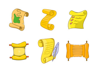 Papyrus icon set, cartoon style