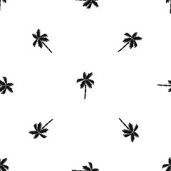 Palm tree pattern seamless black