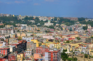 Fototapeta na wymiar Napoli, panorama zona tangenziale e zona Capodimonte. 