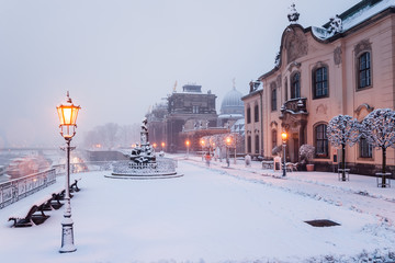 Morgenstimmung in Dresden im Winter