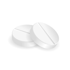 Pills in round shapes. Tablets in circular form. Realistic vector illustration of medicine and drugs.