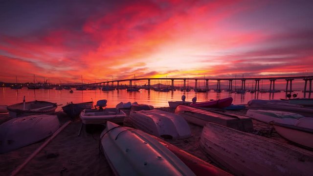 San Diego Coronado Bridge Sunset Timelapse
